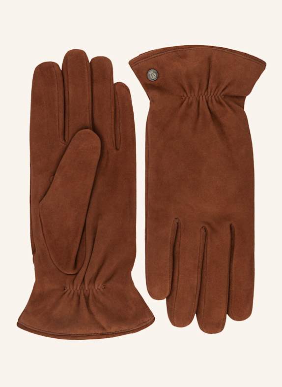 ROECKL Lederhandschuhe STRASSBURG MIT WOLL-FUTTER COGNAC/ BRAUN/ CAMEL