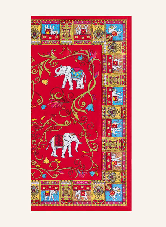 ROECKL Zijden sjaal LUCKY ELEPHANT ROOD