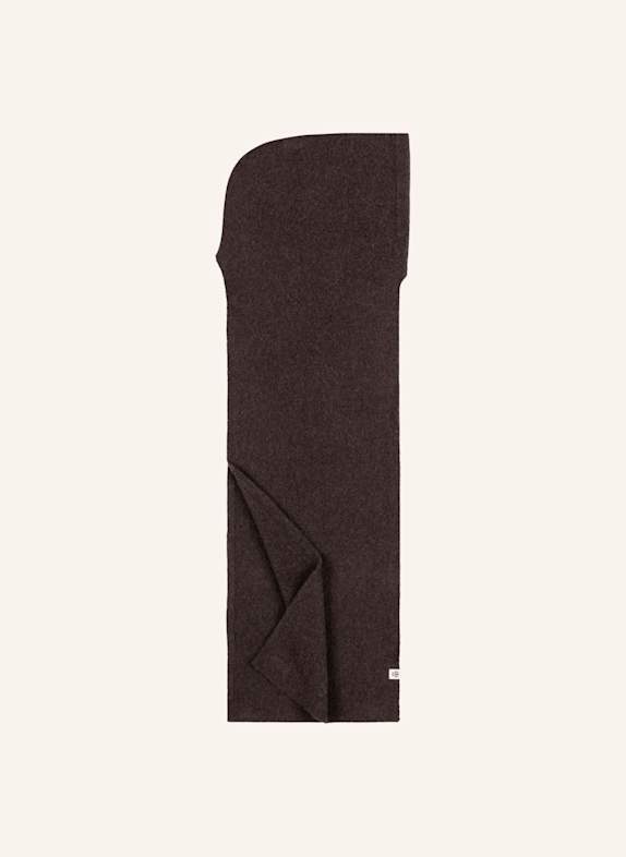 ROECKL Gebreide sjaal van yak en alpaca SOFT CLOUD SJAAL MET CAPUCHON MARRON FONCÉ