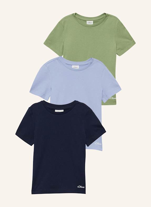 s.Oliver RED 3er-Pack T-Shirts BLAU/ GRÜN