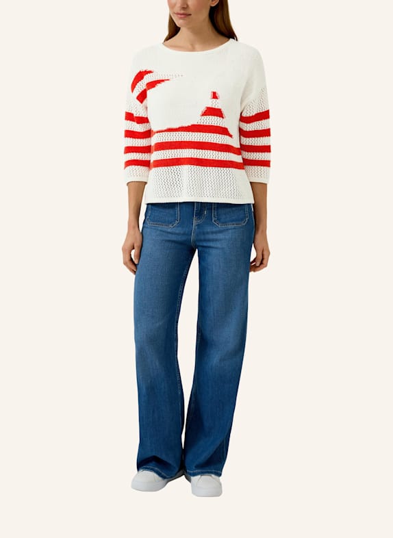 s.Oliver Strickpullover CREME/ ROT