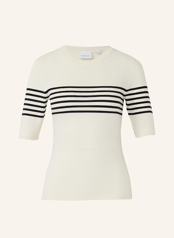 comma Strickpullover CREME/ SCHWARZ