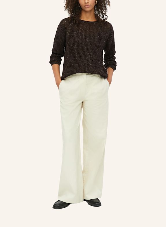 s.Oliver BLACK LABEL Pullover mit Pailletten BRAUN