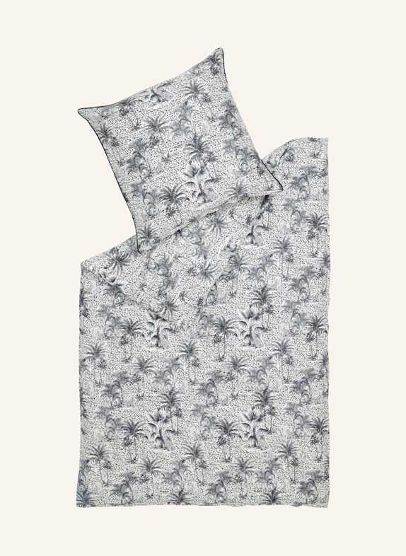 SPORTALM Satin Bettwäsche PALMS BLAU