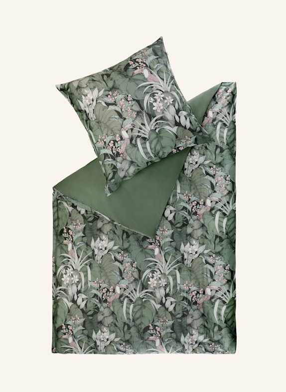 SCHÖNER WOHNEN KOLLEKTION Satin Bettwäsche TOUCAN GRÜN