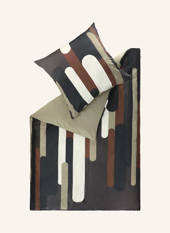SCHÖNER WOHNEN KOLLEKTION Satin Bettwäsche GROOVE DUNKELGRAU