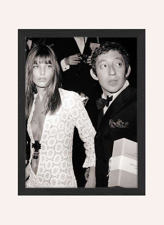 JACOB BADEN Wandbild SERGE GAINSBOURG & JANE BIRKIN mit Rahmen SCHWARZ