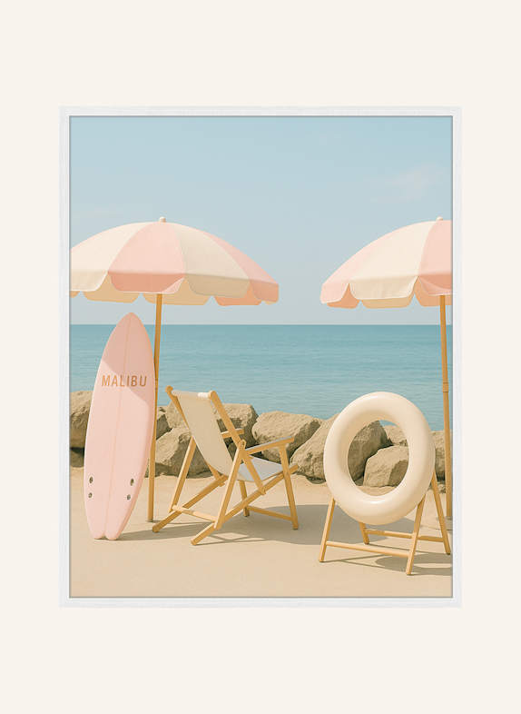 ANY IMAGE Wandbild PASTELLPARADIES mit Rahmen WEISS