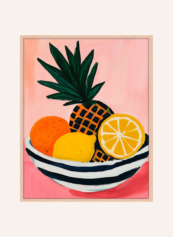 Liv Corday Wandbild KÜHN & SAFTIG mit Rahmen HELLBRAUN