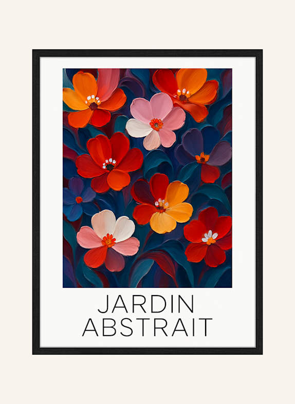 Liv Corday Wandbild ABSTRAKTER GARTEN mit Rahmen SCHWARZ