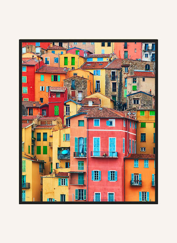 ANY IMAGE Wandbild MENTON, COTE D'AZUR, FRANCE mit Rahmen SCHWARZ