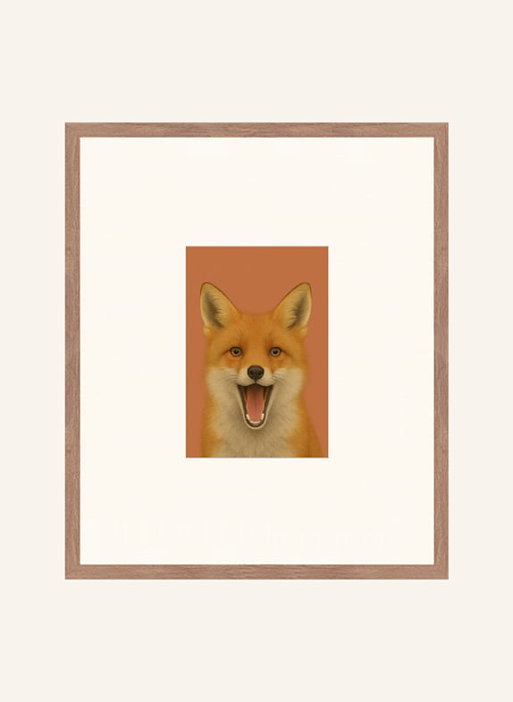 Liv Corday Wandbild DER FUCHS mit Rahmen BRAUN