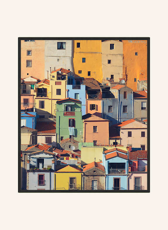 ANY IMAGE Wandbild BOSA, SARDINIEN mit Rahmen SCHWARZ