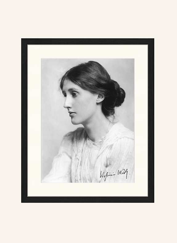 ANY IMAGE Wandbild VIRGINIA WOOLF mit Rahmen SCHWARZ