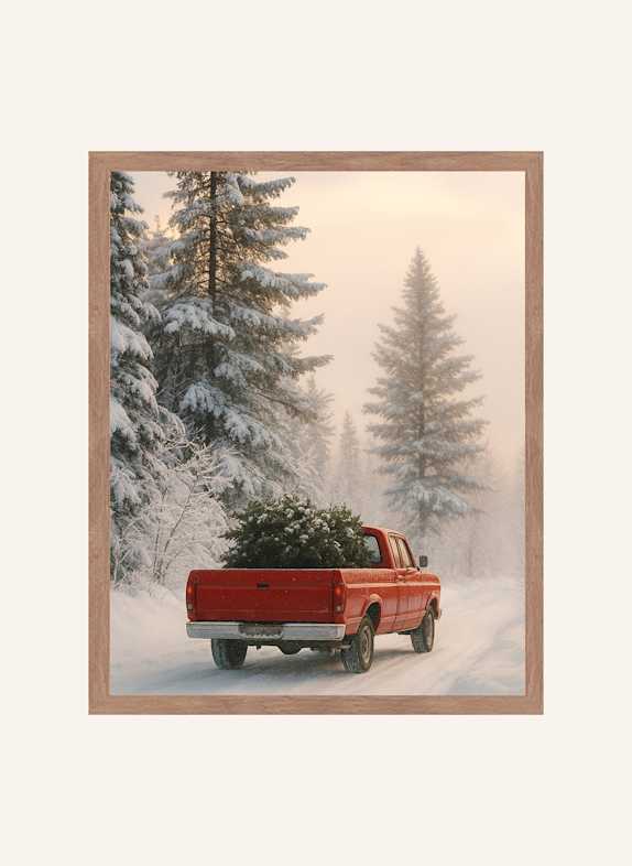 ANY IMAGE Wandbild WEIHNACHTSTRADITION mit Rahmen BRAUN