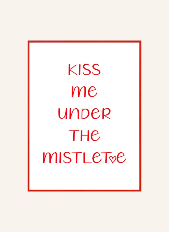 Liv Corday Wandbild MISTELZWEIG mit Rahmen ROT