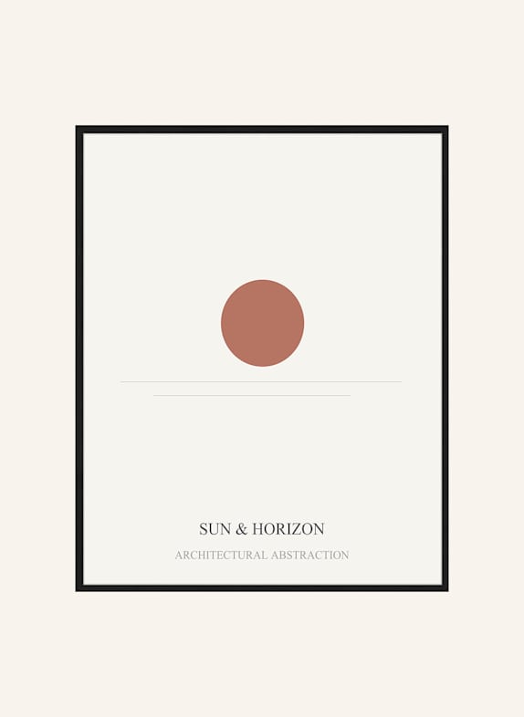 Liv Corday Wandbild SONNE & HORIZONT mit Rahmen SCHWARZ