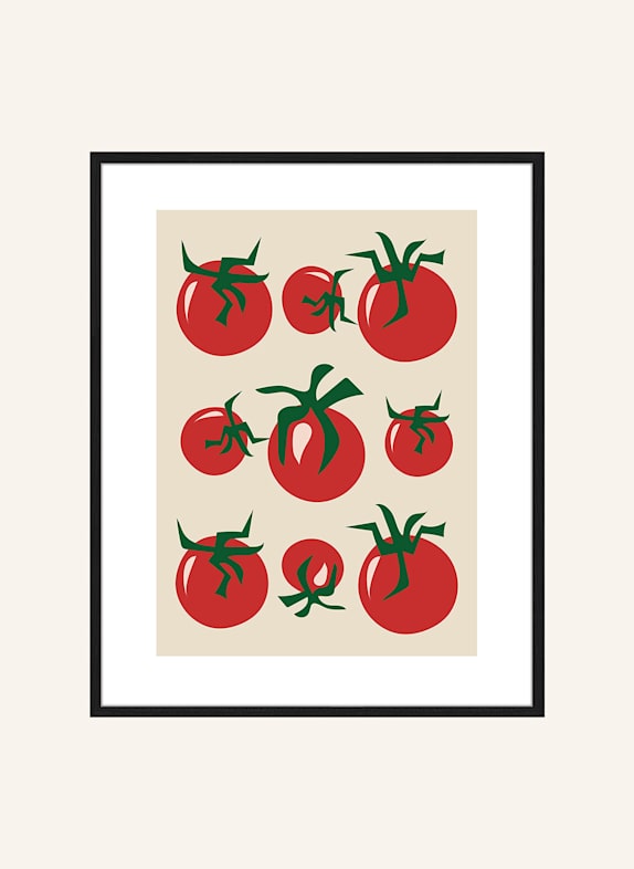 Liv Corday Wandbild ROTE TOMATEN mit Rahmen SCHWARZ