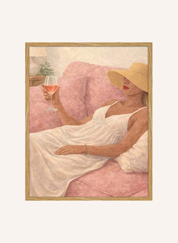 Liv Corday Wandbild ROSÉ MOMENT mit Rahmen ECRU