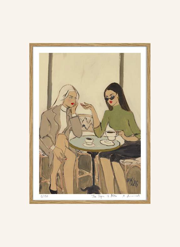 MARTAS ILLUSTRATION Kunstwerk in beperkte oplage THE TOPIC IS MEN met lijst ECRU