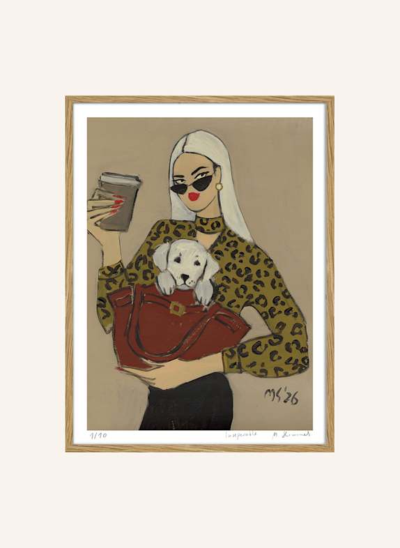 MARTAS ILLUSTRATION Kunstwerk INSEPARABLE in beperkte oplage, inclusief lijst ECRU