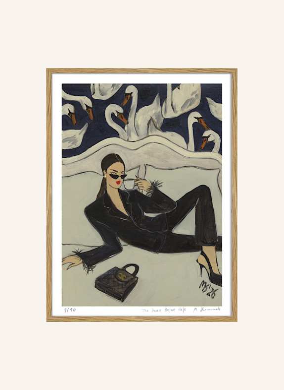 MARTAS ILLUSTRATION Kunstwerk in beperkte oplage THE PAUSE BEFORE LIFE met lijst ECRU