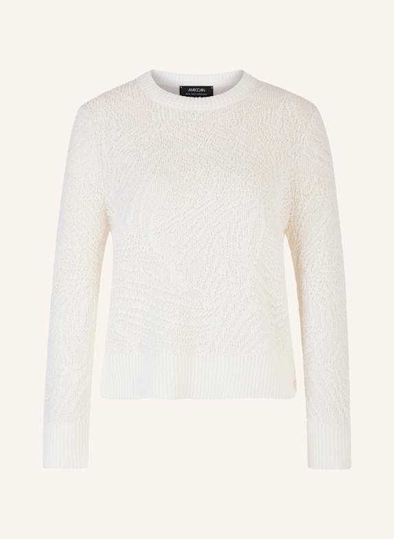 MARC CAIN Pullover mit Glitzergarn WEISS/ CREME
