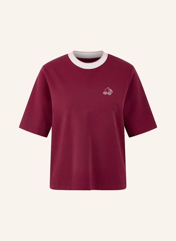 MARC CAIN T-Shirt mit Schmucksteinen ROT