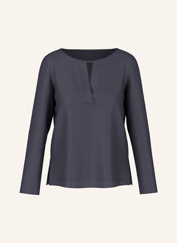 MARC CAIN Blusenshirt aus Seide im Materialmix BLAU
