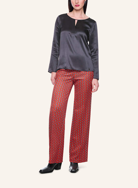 MARC CAIN Blusenshirt aus Seide im Materialmix BLAU