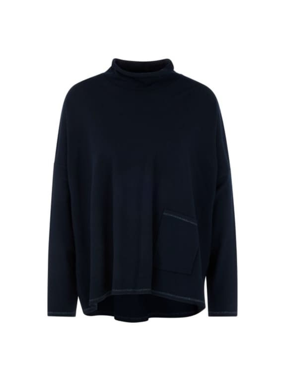 MARC CAIN Pullover mit Glitzergarn DUNKELBLAU