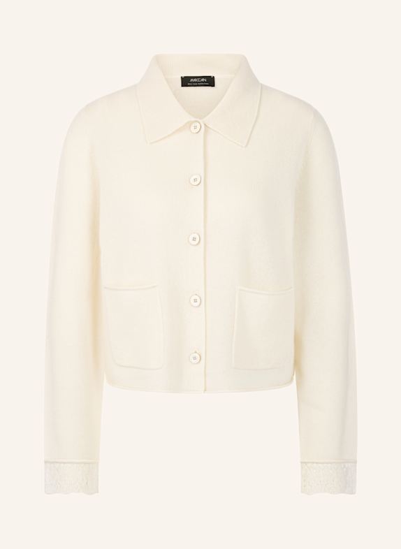 MARC CAIN Strickjacke aus Cashmere WEISS/ CREME