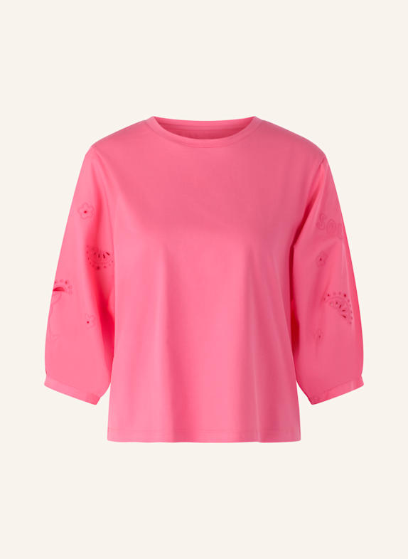 MARC CAIN T-Shirt im Materialmix PINK