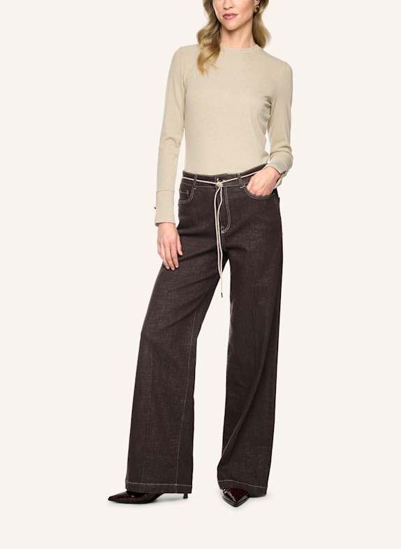 MARC CAIN Longsleeve mit Glitzergarn BEIGE