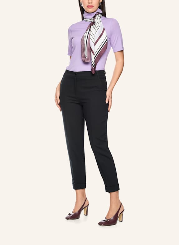 MARC CAIN Rollkragenshirt mit Schmuckperlen LILA