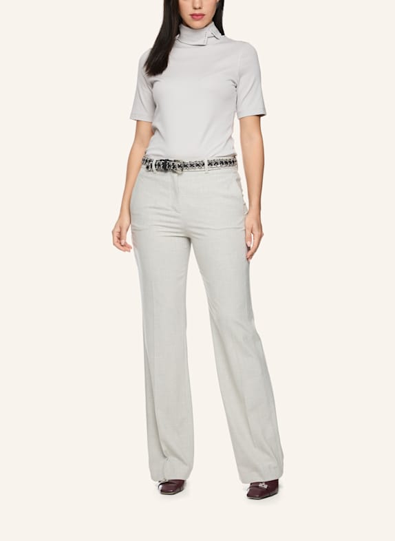 MARC CAIN Rollkragenshirt mit Schmuckperlen GRAU