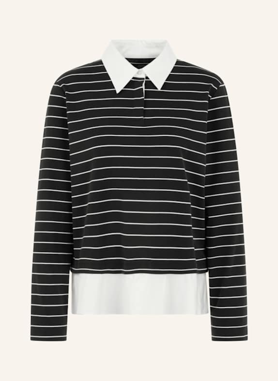 MARC CAIN Poloshirt SCHWARZ/ WEISS