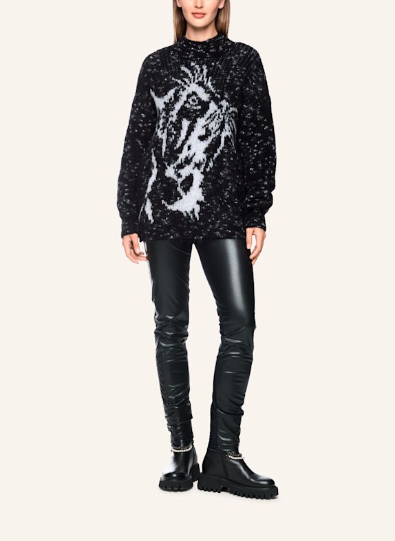 MARC CAIN Pullover SCHWARZ / WEISS
