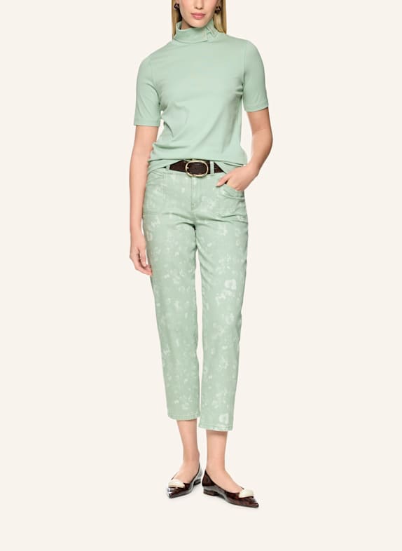 MARC CAIN Rollkragenshirt mit Schmuckperlen MINT
