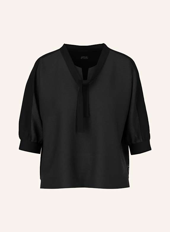 MARC CAIN Blusenshirt mit Schluppe und 3/4-Arm SCHWARZ