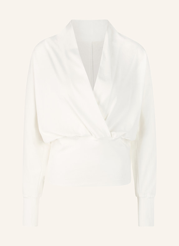 MARC CAIN Longsleeve in Wickeloptik WEISS/ CREME