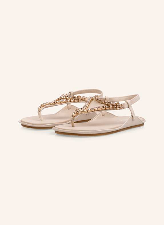 MARC CAIN Zehentrenner mit Schmucksteinen BEIGE