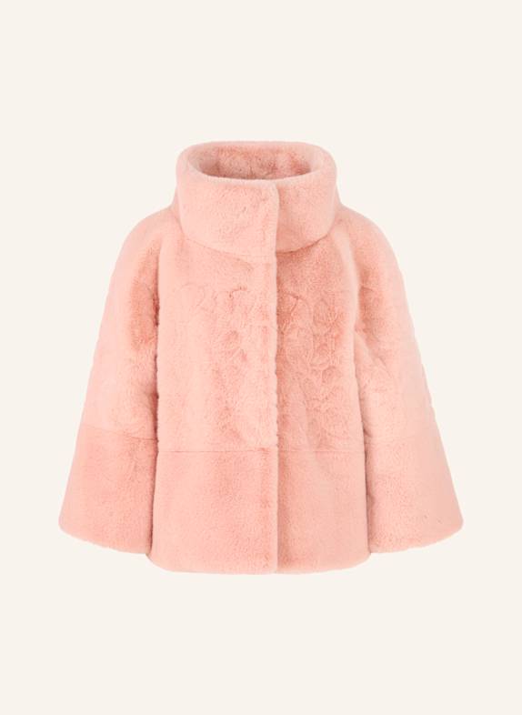MARC CAIN Kunstpelz-Jacke mit 3/4-Arm ROSA