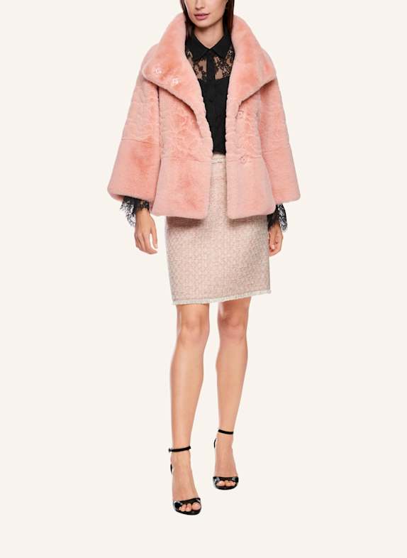 MARC CAIN Kunstpelz-Jacke mit 3/4-Arm ROSA