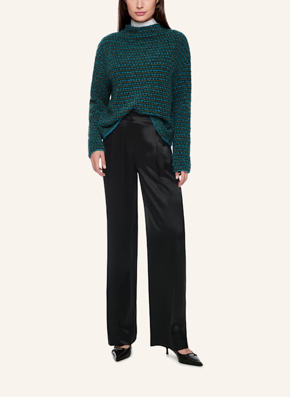 MARC CAIN Marlenehose aus Satin SCHWARZ