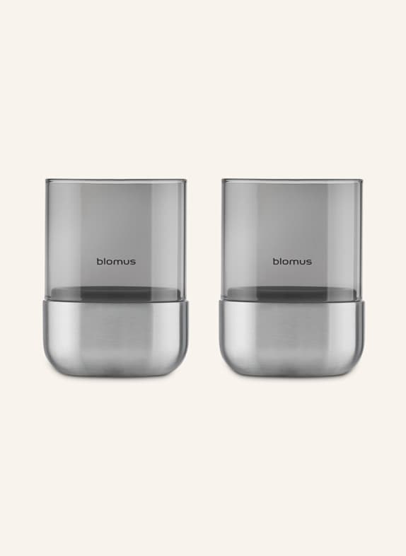 blomus Windlicht CALMA SILBER/ DUNKELGRAU