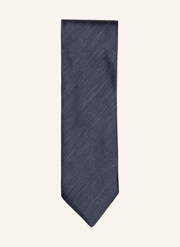 ETON Seiden-Leinen-krawatte DUNKELBLAU
