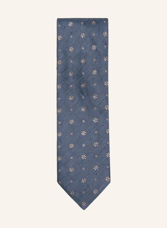 ETON Seiden-Leinen-krawatte BLAU