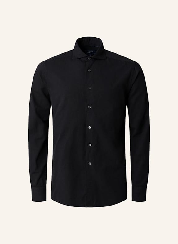 ETON Denim-Twill-Hemd SCHWARZ