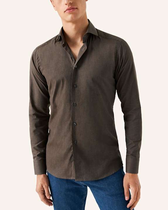 ETON Slim Fit Knitterfreies Flanellhemd